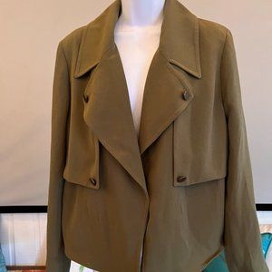 Maison Jules olive green short swing jacket size large